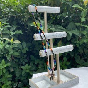 Agate Mala Necklace Mixed Color